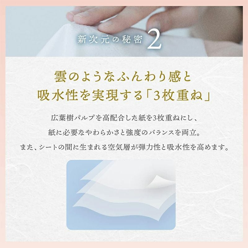 河野製紙 絹雲 新保湿ティシュ 3枚重ね 130組 3個パック ボックス