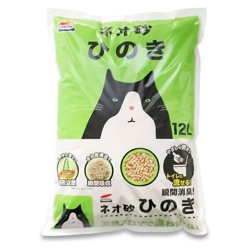 コーチョー ネオ砂 ひのき 12L 猫砂 瞬間消臭 トイレに流せる | 西村