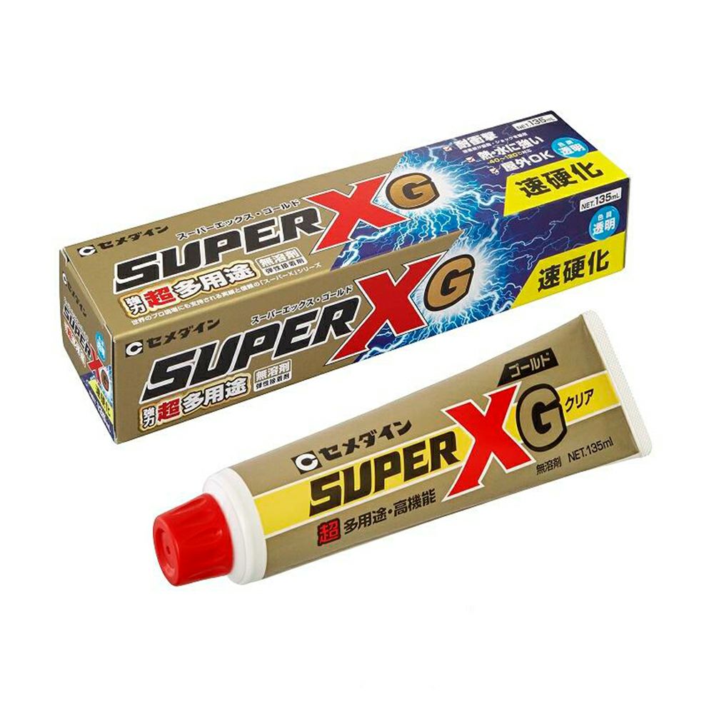 セメダイン 接着剤 強力超多用途 速硬化 スーパーXゴールド 透明 135ml