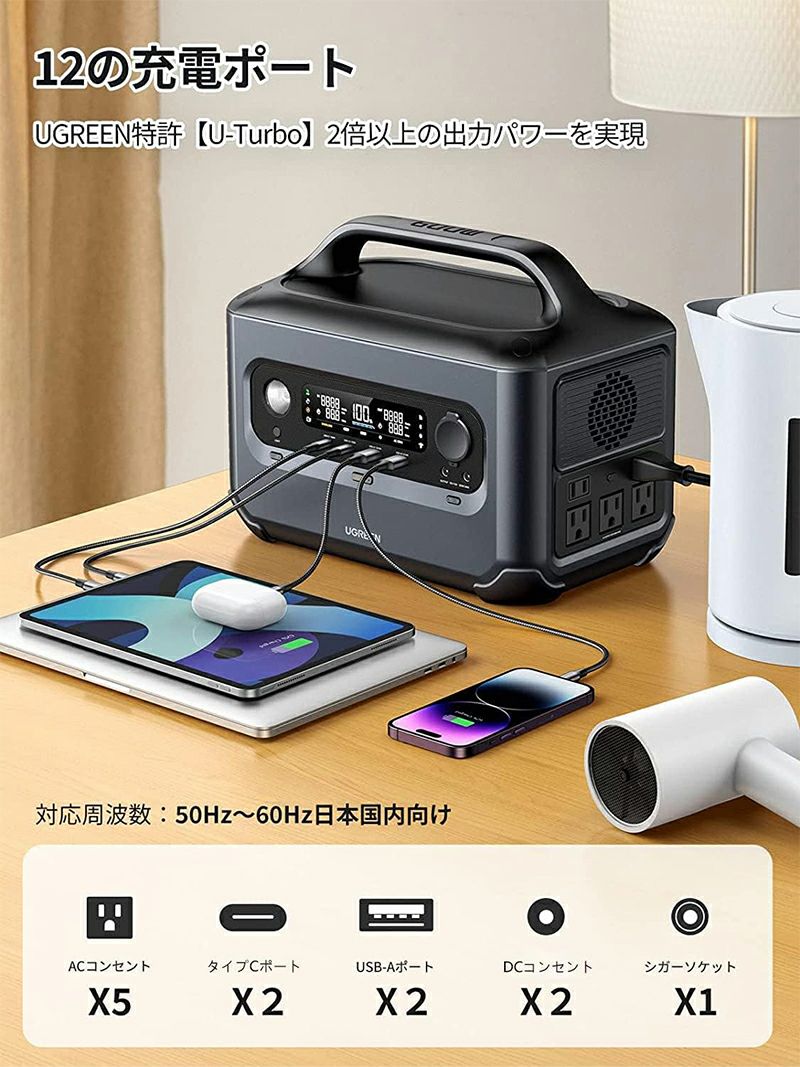 UGREEN ポータブル電源 PowerRoam600 GS600 | 西村ジョイオンライン