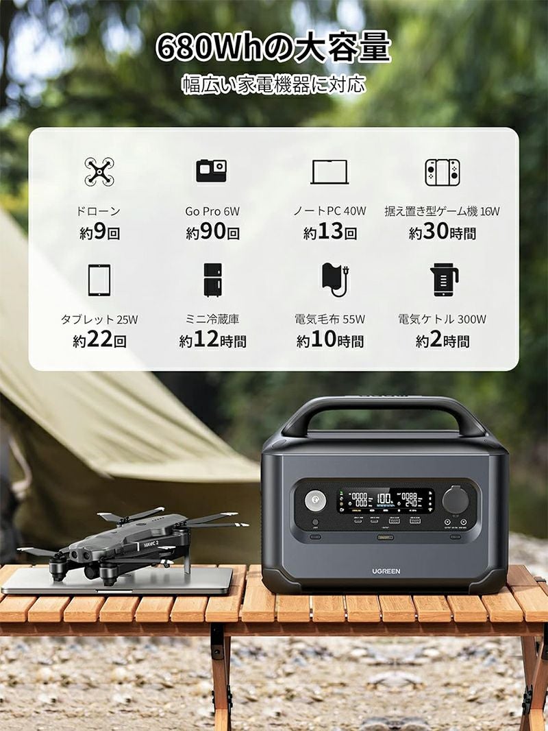 UGREEN ポータブル電源 PowerRoam600 GS600 | 西村ジョイオンライン