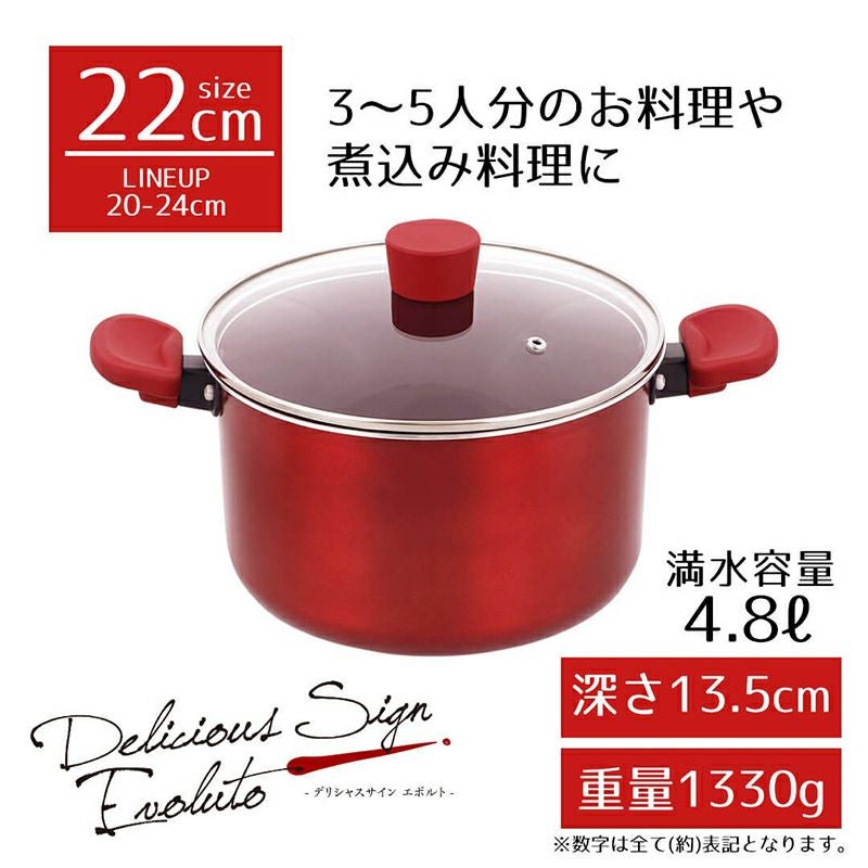 ベストコ デリシャスサイン エボルト IH シチューポット 22cm ガラス蓋